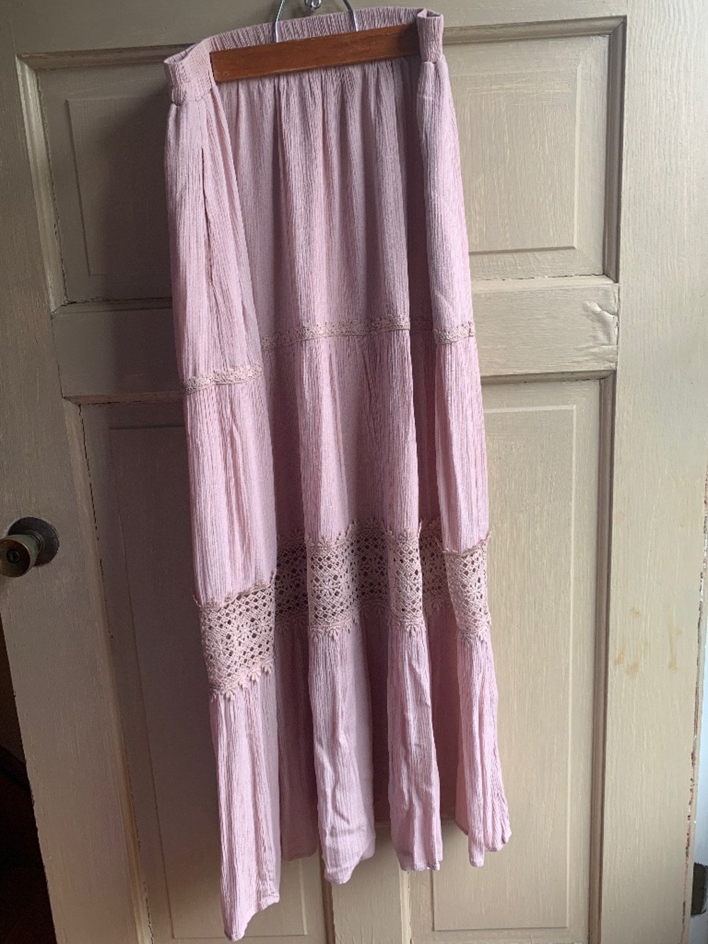 Mauve Tiered Maxi Skirt